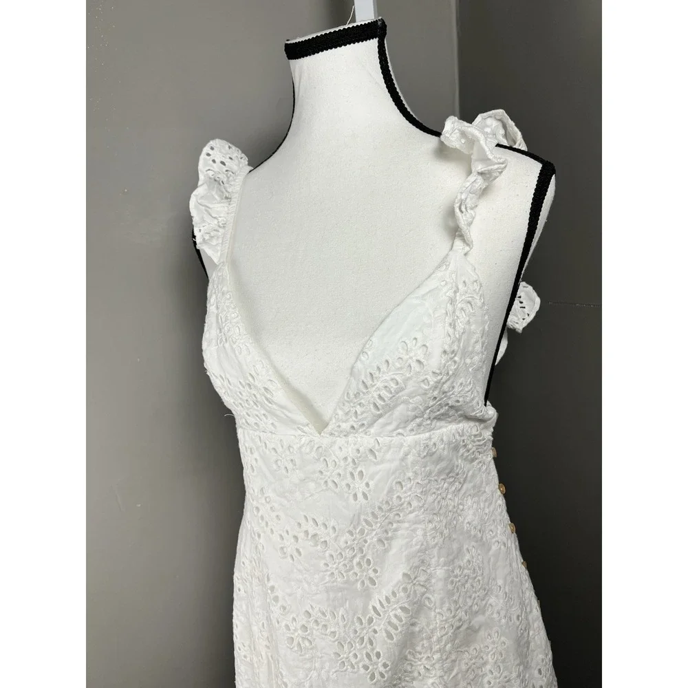 Majorelle Revolve M Sunny Daze Dress in White Lace Floral Cutecore Girly Flirty